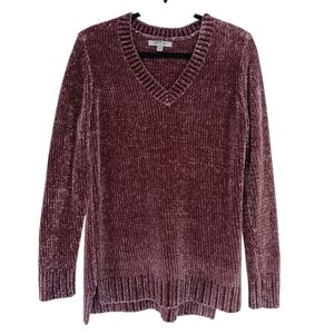 Orvis Sweater Women's Size Medium V-Neck in Burgundy Long Sleeve